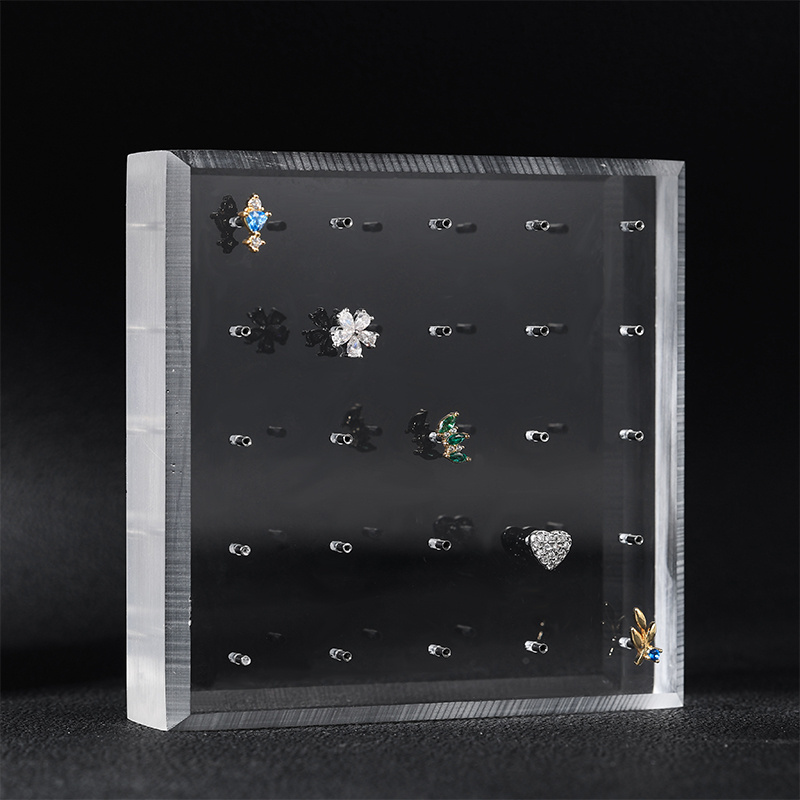 POENNIS Jewelry Holder Organizer Earring Stud Labret Belly Barbell Acrylic Body Piercing Jewelry Display Stand Belly Ring Holder