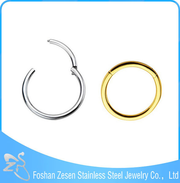 New Fashion Surgical Steel Septum Clicker Hinged Segment Nose Ring