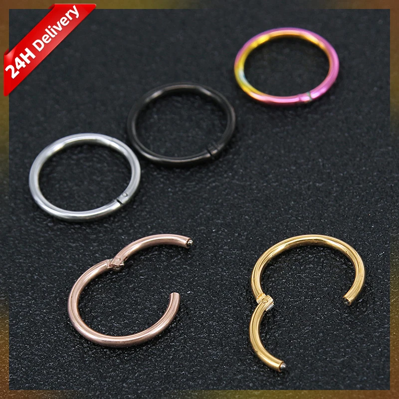 New Fashion Surgical Steel Septum Clicker Hinged Segment Nose Ring