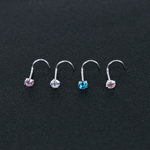 AAA Different shape zircon And Surgical Stainless steel nose rings body piercing jewelry