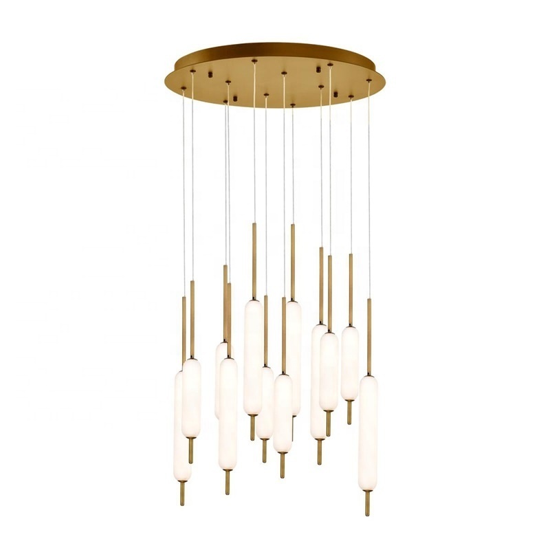 nordic modern gold luxury led pendant light round rectangular ceiling hanging milk glass pendant lamp for living room kitchen