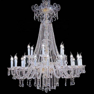 classic italian hotel candle Chandeliers Hanging Dining Room Bohemian Fixtures clear Crystal lights for Decorative