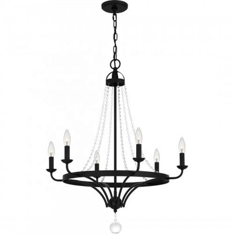 guzhen american high quality retro wrought iron candle black foyer farmhouse chandelier for villa living room bedroom