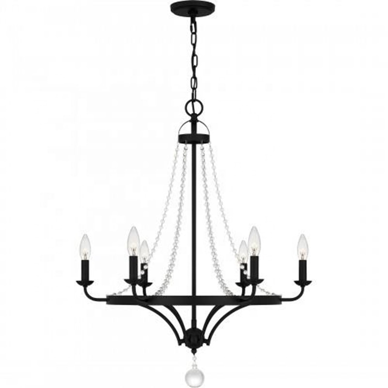 guzhen american high quality retro wrought iron candle black foyer farmhouse chandelier for villa living room bedroom