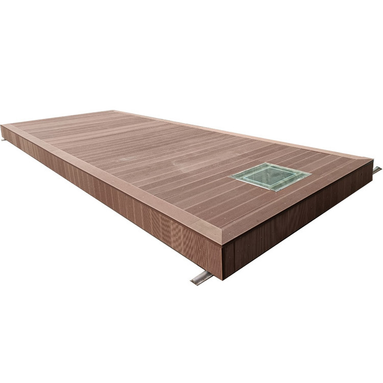 Plastic Wood Decoration Stainless Steel Automatic Deck Swimming Pool Cover