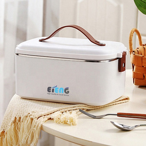 New Cheap Custom Branded Heated Lunchbox 1.8L 2 in 1 Portable  12v Car Stainless Steel Electric Food Warmer Lunch Box