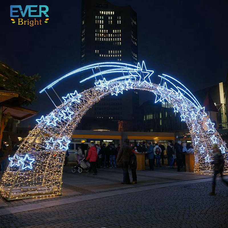 3d outdoor large street christmas light driveway arch DMX color changing time tunnel motif lighting for wedding decoration