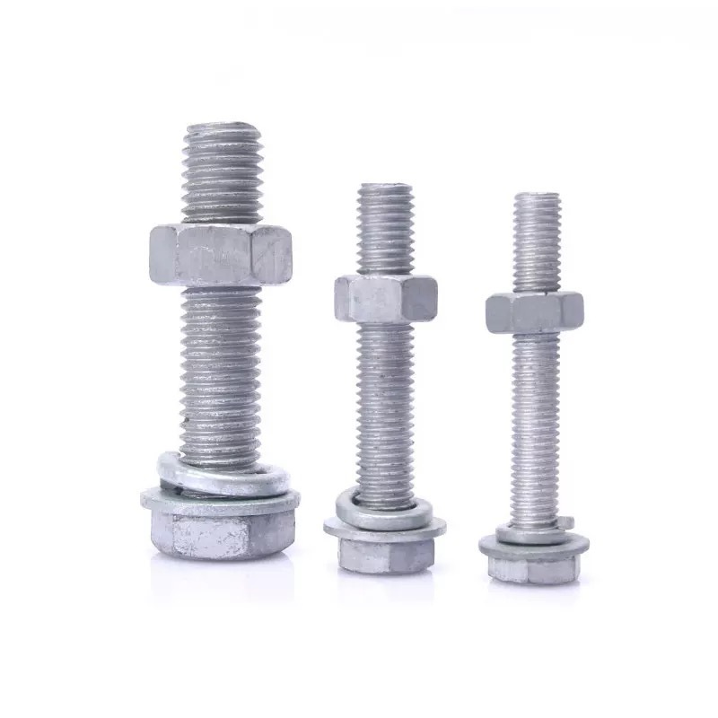 Hot dip galvanized hex head bolt with hole for cotter pin bolt with hole in center