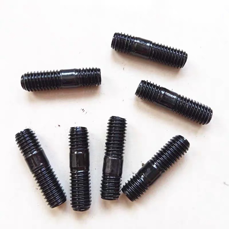 Black zinc 6/6 fully threaded stud 1/4