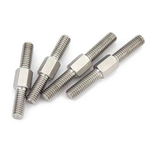 Factory threaded custom stainless steel 304 A2 right left hand steel double end acme metric thread studs M16 DIN938 DIN939