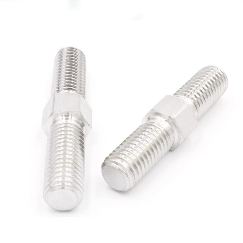 Factory threaded custom stainless steel 304 A2 right left hand steel double end acme metric thread studs M16 DIN938 DIN939