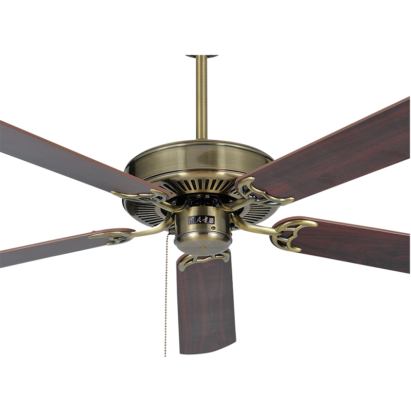 52 inch antique brass 5 plywood blades ac 220v motor pull chain decorative classic retro ceiling fan without light