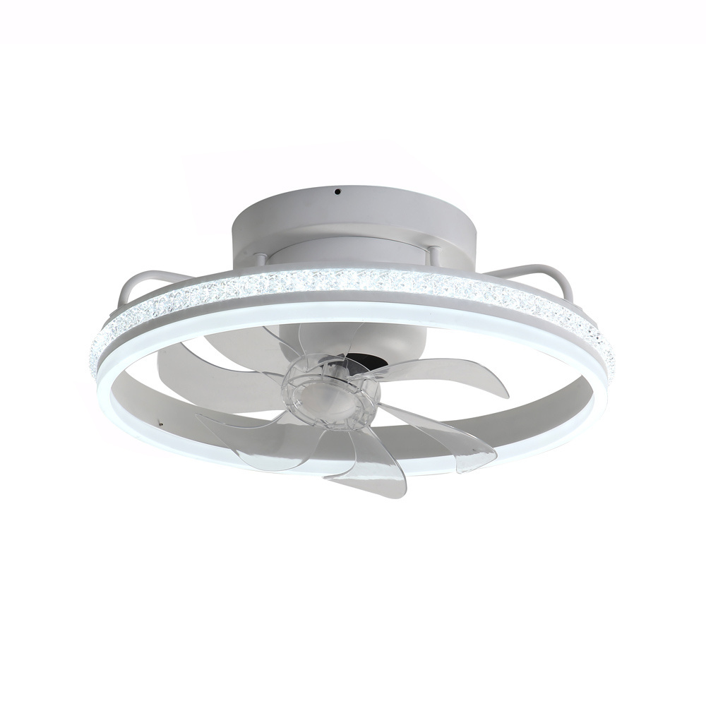 Fengmei 19.6 Inch Ceiling Fans with Lights and Remote 360 Rotation Flush Mount 6  Wind Speeds Dimmable LED Modern