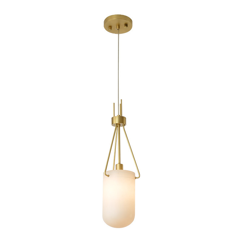 Nordic Alabaster Lamp Shade Single E27 copper modern Pendant Light