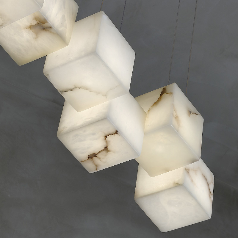 Luxury Drop Light Alabaster Chandelier Ring Pendant Lights Living Room Marble Lamp alabaster pendant light