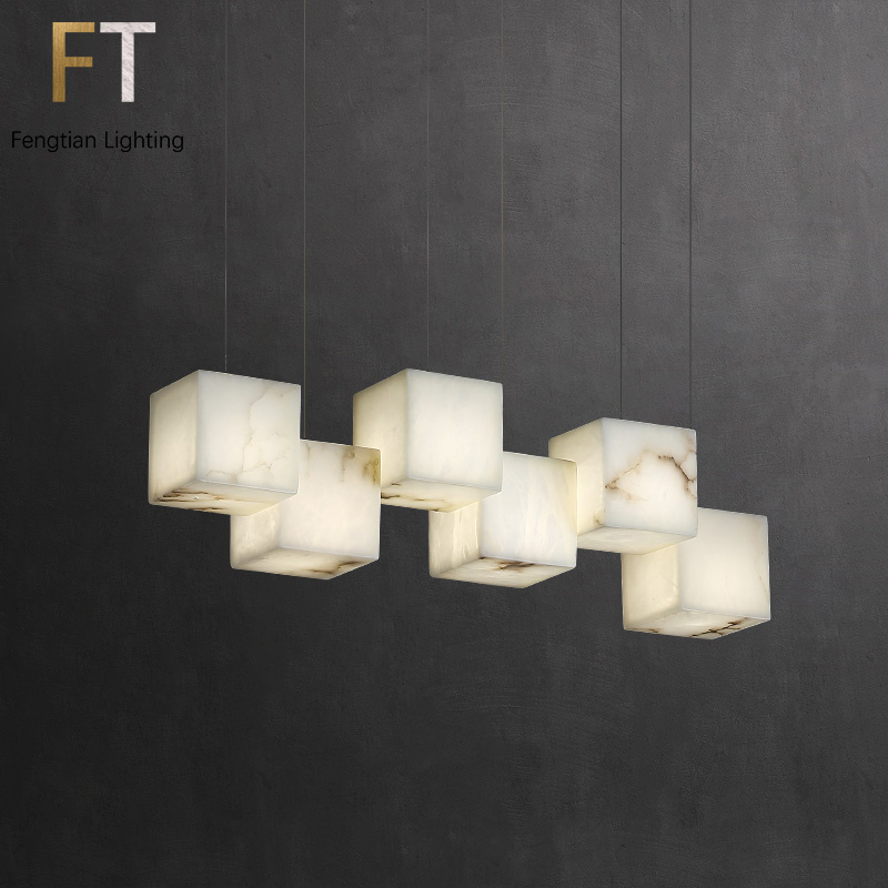 Luxury Drop Light Alabaster Chandelier Ring Pendant Lights Living Room Marble Lamp alabaster pendant light