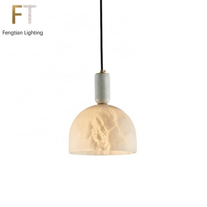 Modern simple style marble droplight living room bedroom alabaster lamp  shade chandeliers