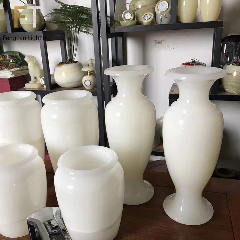 Home Decorations Antique Chinese Natural White Jade Vase