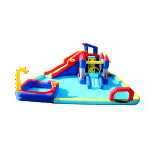 Basketball Climbing Soccer Bouncer And Slide Inflatable Water Park With Blower For Children