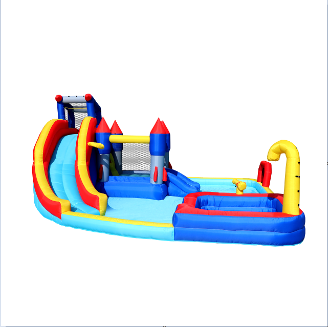 Basketball Climbing Soccer Bouncer And Slide Inflatable Water Park With Blower For Children