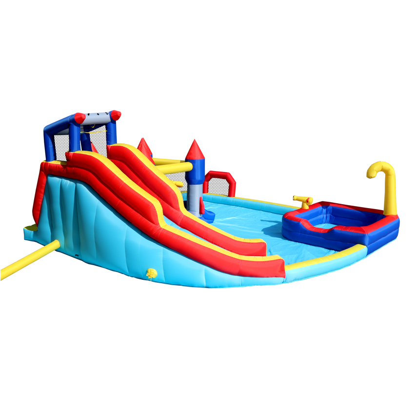 Basketball Climbing Soccer Bouncer And Slide Inflatable Water Park With Blower For Children