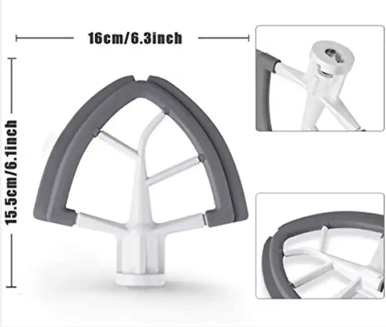 Flat Beater for KitchenAid Tilt-Head Stand Mixer, 4.5-5 Quart Flat Beater with double Silicon Edges