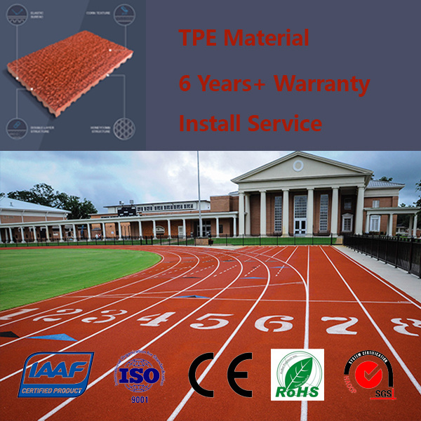 Intelligent TPE prefabricated stadium tartan running track