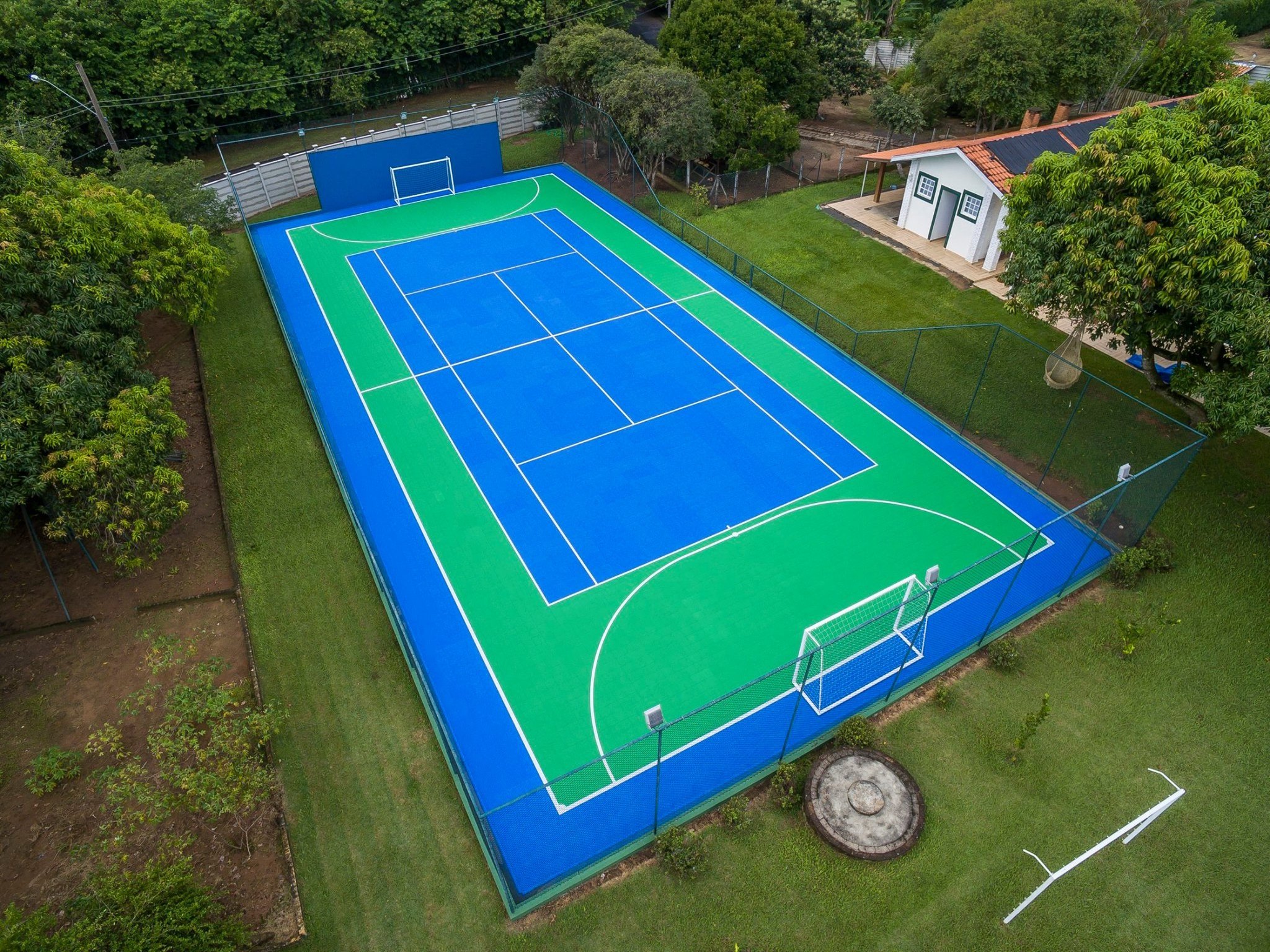 Composite tile plastic backyard basketball, tennis, volleyball playground court surface