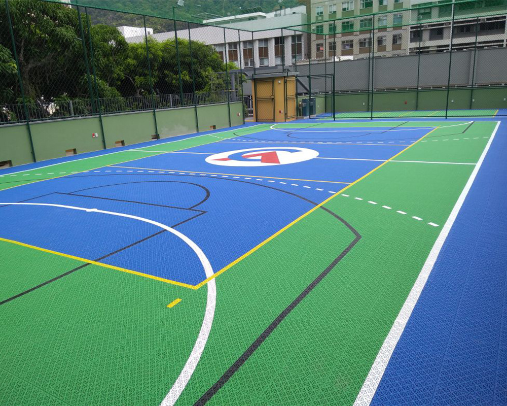 Composite tile plastic backyard basketball, tennis, volleyball playground court surface