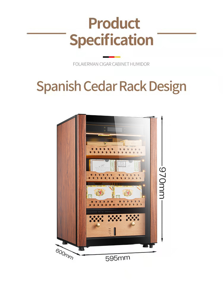 Top Pick Spanish Cedar Humidor Electronic Cigar Display Cabinet Cooler For 550 Cigars