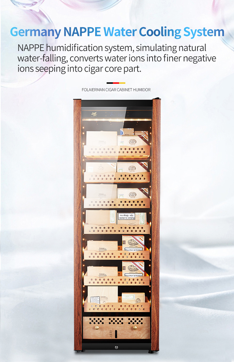 Premium Luxury Cigar Bar Use Compressor Cigar Humidor Individual Cigar Showcase with Constant Humidity Control