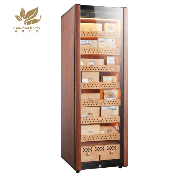 FOLAIERMAN Compressor Cigar Humidor Cabinet Tobacco Products Storage Cooler Seed Humidifier 1600 Cigars Display