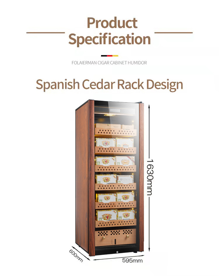 Premium Luxury Cigar Bar Use Compressor Cigar Humidor Individual Cigar Showcase with Constant Humidity Control