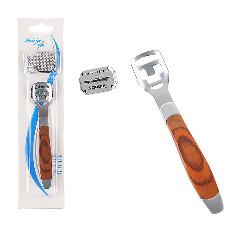 Foot Care Pedicure Callus Shaver Hard Skin Remover Wood Handle Callus Shaver Sets foot file