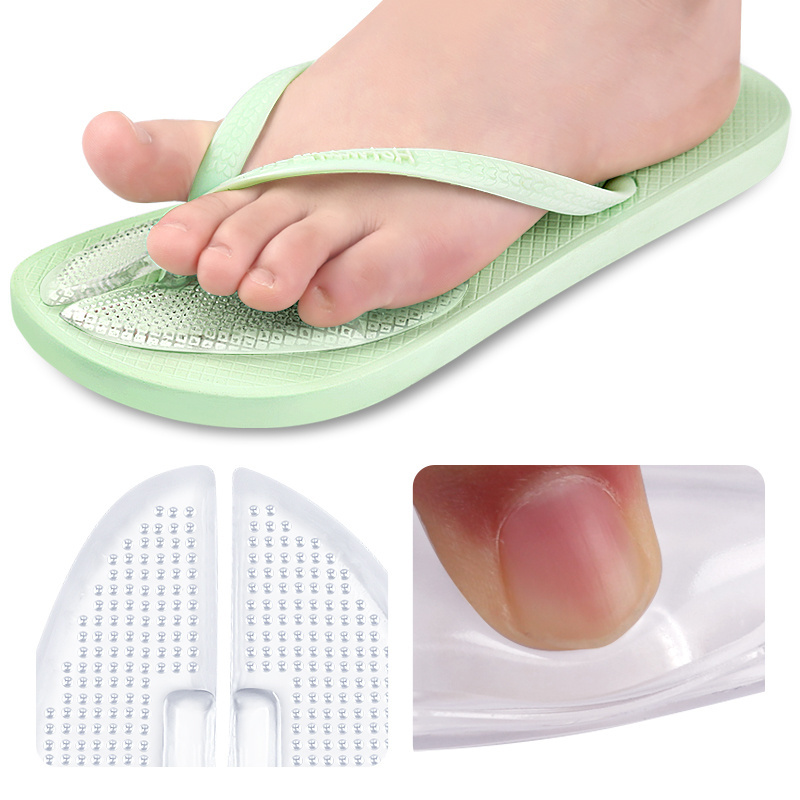 Self-Adhesive Silicone Gel Forefoot Cushions Grip Pads Non Slip Pain Relief Sandal Insoles for Thong Slipper Protectors