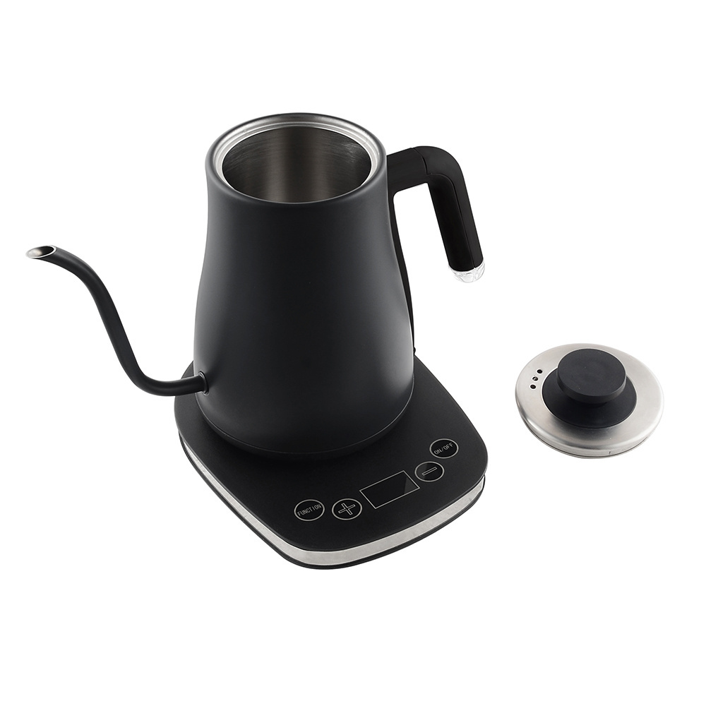 auto shutoff 0.8-1 Liter food grade stainless steel gooseneck electric kettle with temperature control for coffee milk and tea