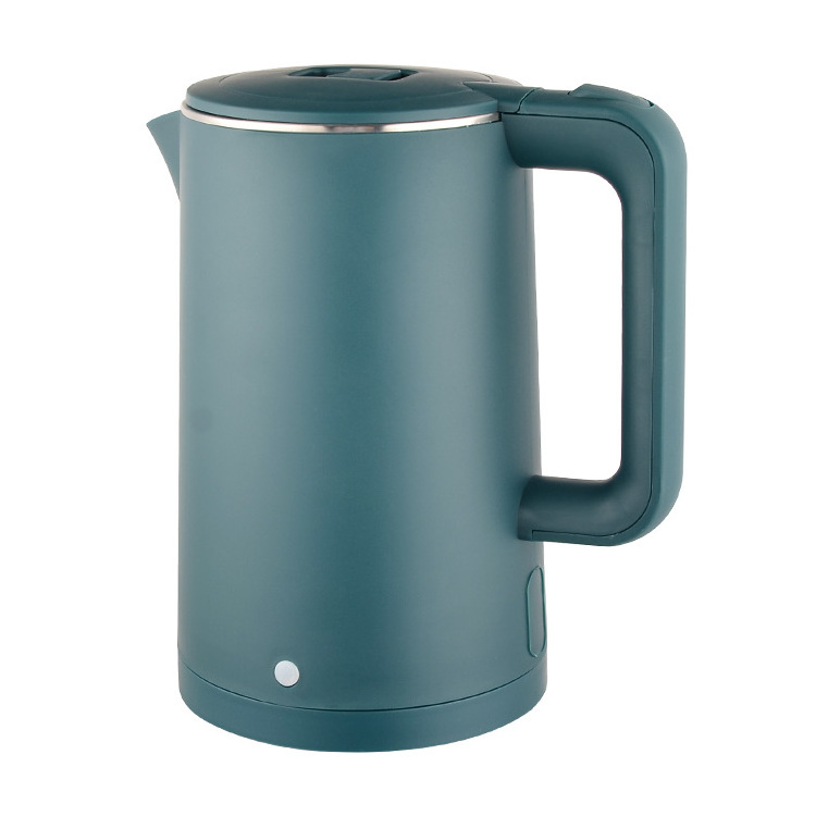 OEM custom dark green dry boil protection luxury 2 liter electric kettle double walled for hotel/ household