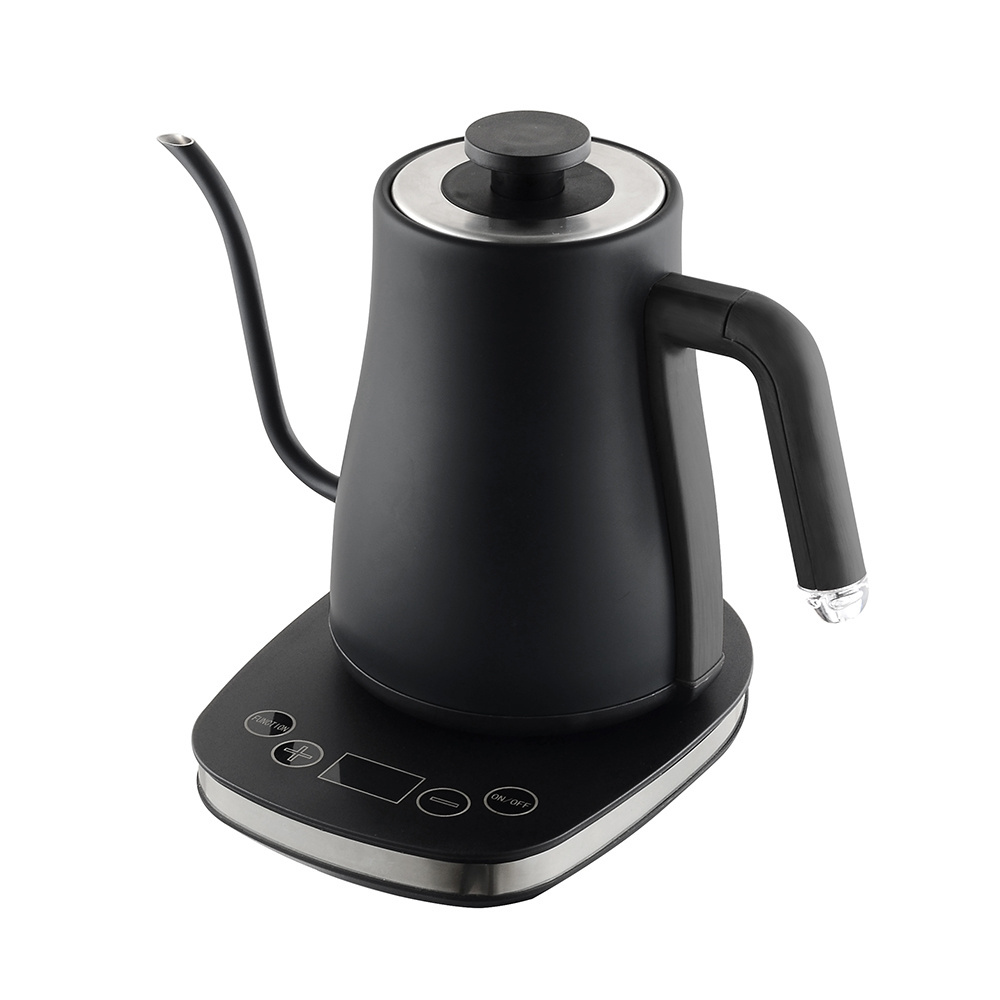 auto shutoff 0.8-1 Liter food grade stainless steel gooseneck electric kettle with temperature control for coffee milk and tea