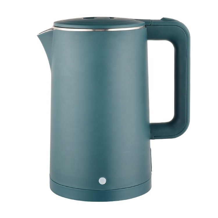 OEM custom dark green dry boil protection luxury 2 liter electric kettle double walled for hotel/ household