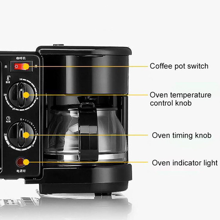 breakfast maker machine electric Multifunctional Electric Microwave Oven Coffee Maker Sandwich Toaster 3 In 1 Breakfast Maker