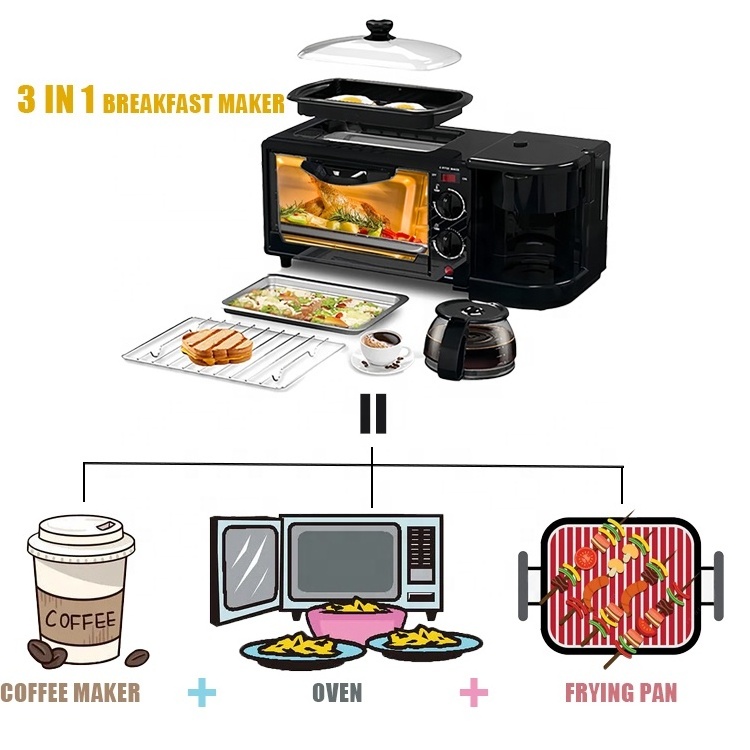 breakfast maker machine electric Multifunctional Electric Microwave Oven Coffee Maker Sandwich Toaster 3 In 1 Breakfast Maker