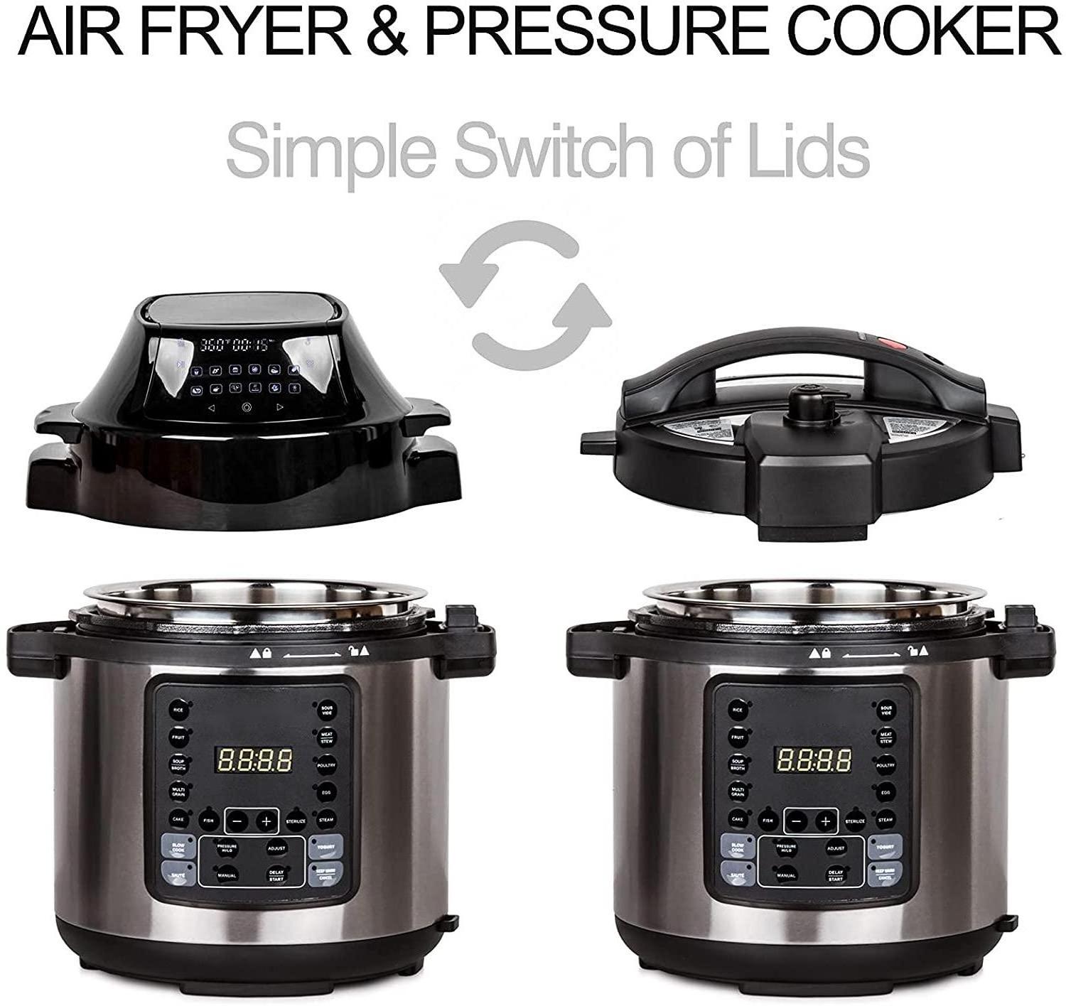 GTAP06-C Factory Multi Kitchen Appliance Capacity 6QT All In One 6L Pressure Cooker Air Fryer Combo