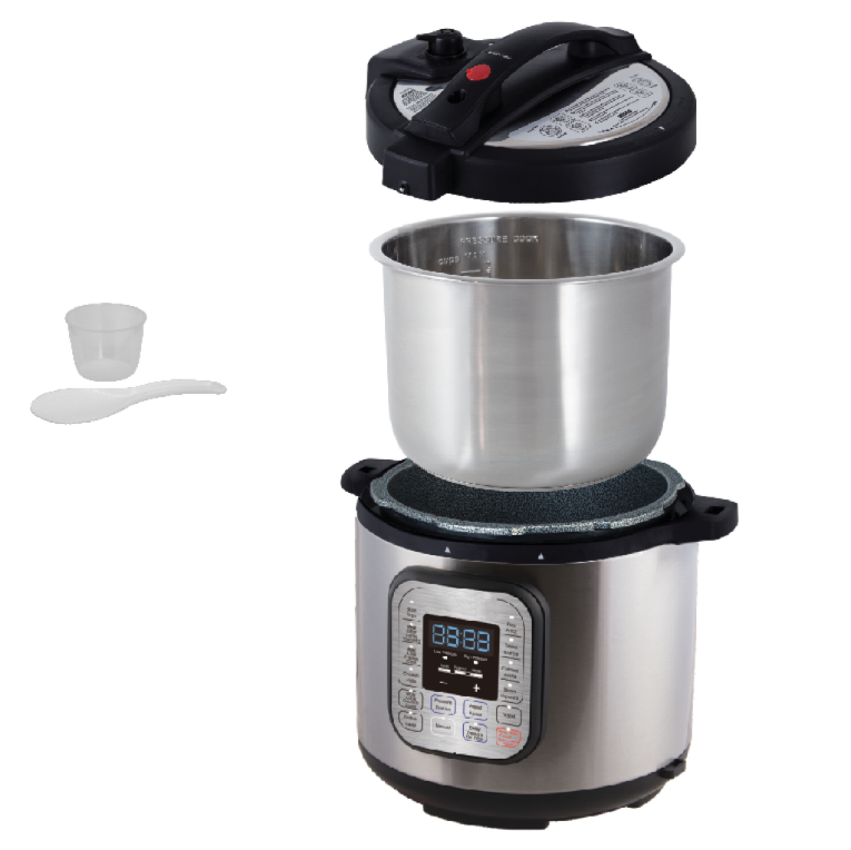 One Button Quick Release Pressure Cooker 6 Qt 11-in-1 Multi-Use Programmable Electric Pressure Cooker