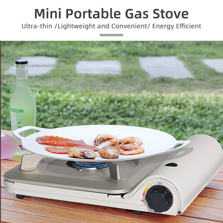 New easy carry light weight outdoor bbq white single ultrathin portable gas stove