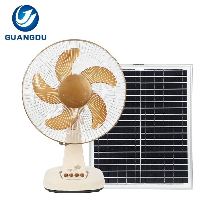 Household Quiet Blue Golden 3 Speed Usb Rechargeable Adjustable solar Floor Fan