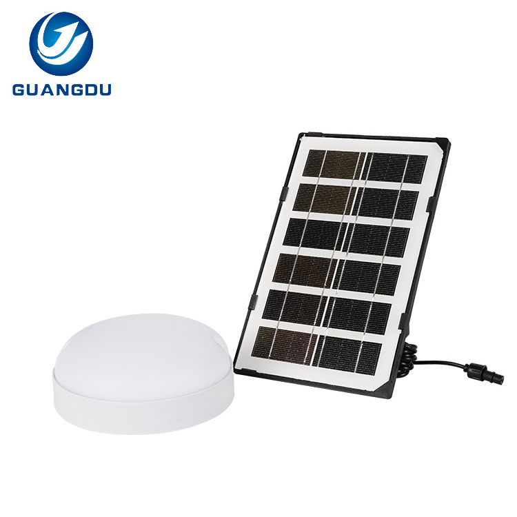 GUANGDU Remote Control Abs Waterproof Ip65 Outdoor Indoor 50w 100w Round Led Solar Ceiling Light