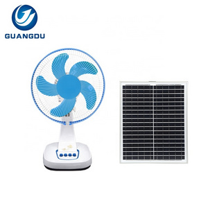 Household Quiet Blue Golden 3 Speed Usb Rechargeable Adjustable solar Floor Fan