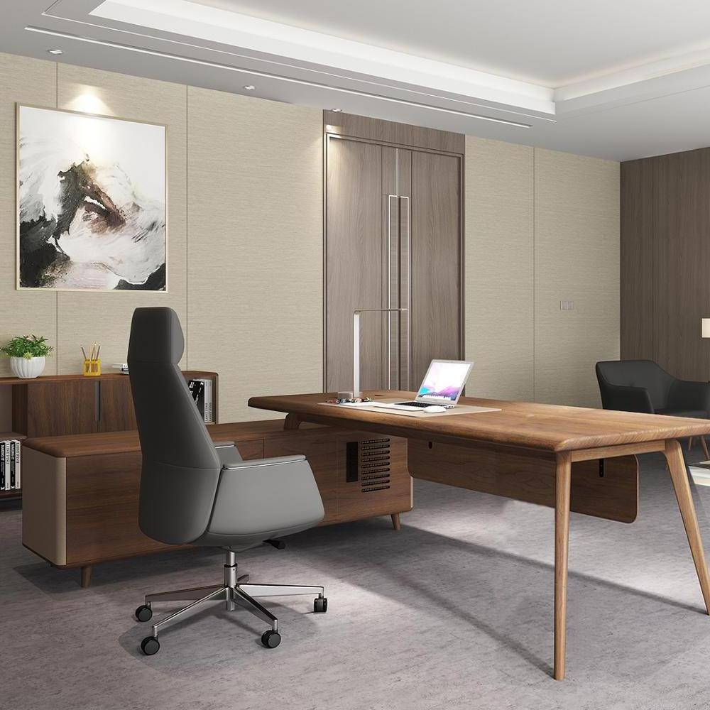 Luxury walnut wood ececutive managing director ceo desk luxury office furniture