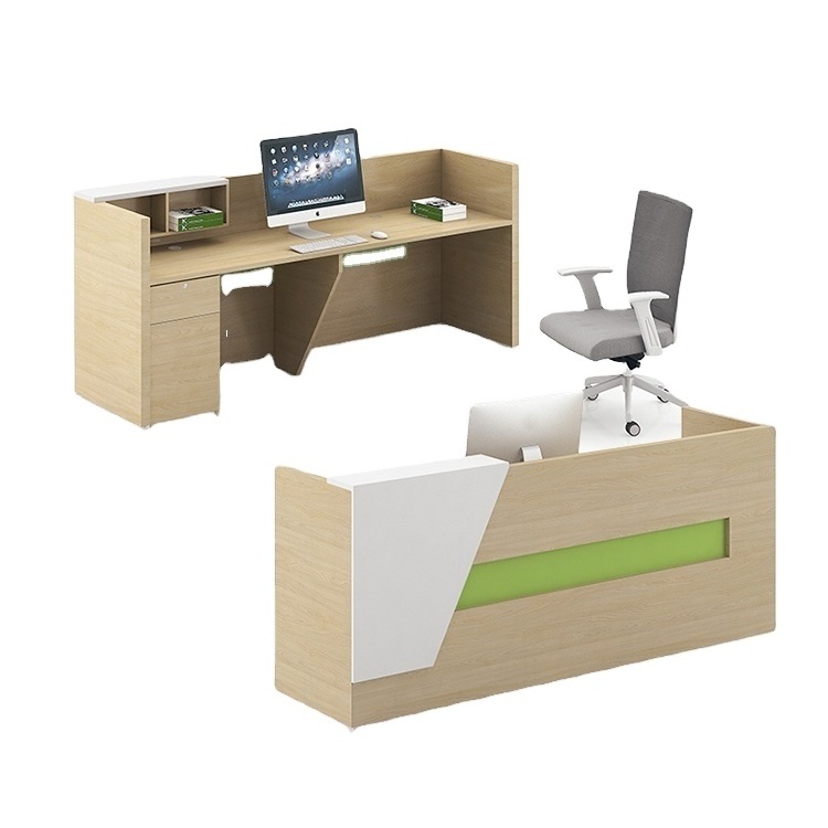 Commercial Melamine White Office Counter Reception Front Desk