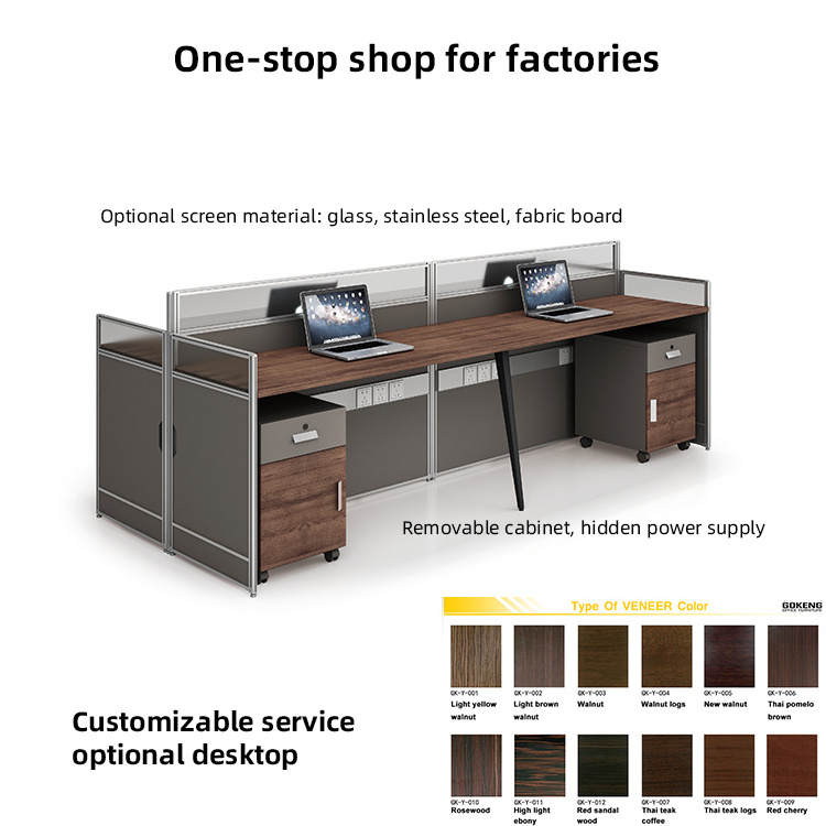 Customizable factory price 4 Person Modular Cubical Cubicles Modern Staff Desk Furniture Office Workstations